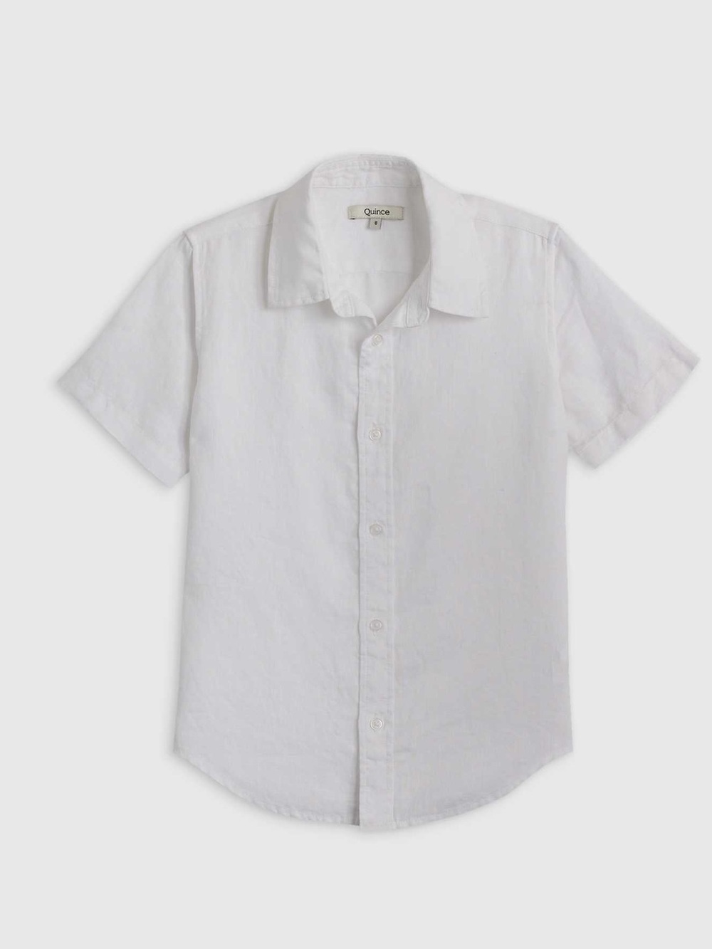 Quince White Relaxed Fit Short-Sleeve Button-Down Shirt Linen Size small